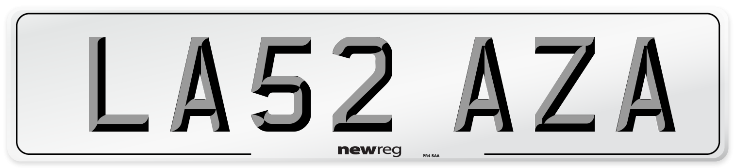 LA52 AZA Number Plate from New Reg